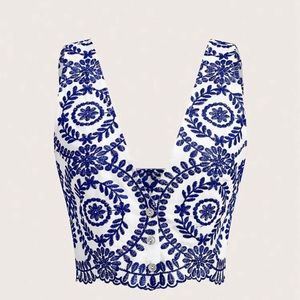 Embroidered Floral Top